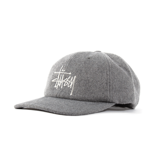 Stüssy Fuzzy Wool Big Logo Pro Cap - Grey Heather