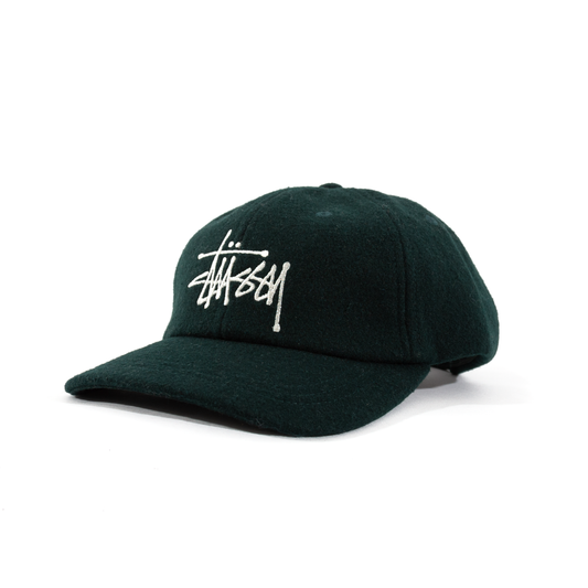 Stüssy Fuzzy Wool Big Logo Pro Cap - Forest