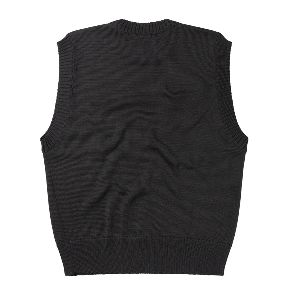 Aries Arise Recycled Reverse Knit Temple Sweater Vest - Black