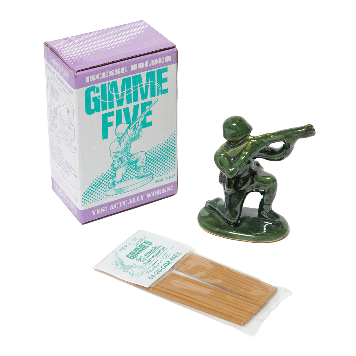 Gimme Five Soldier Incense Burner and Kuumba "Heart Of London" Incense Set (Ceramic) - Various
