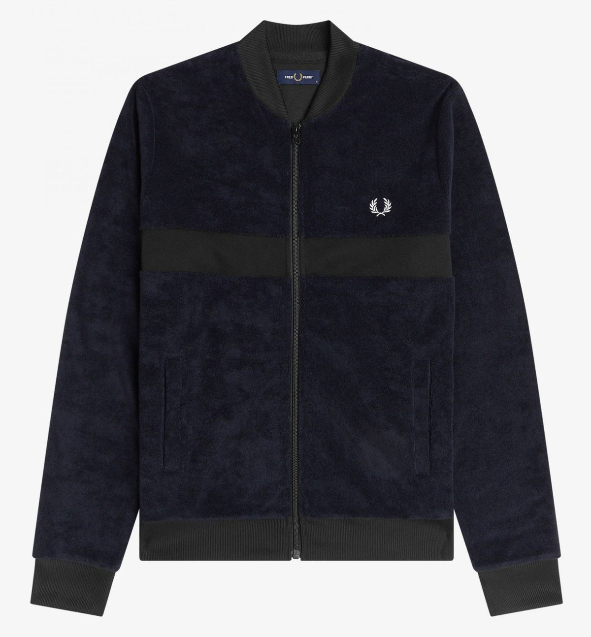 Fred Perry Towelling Track Jacket - Navy
