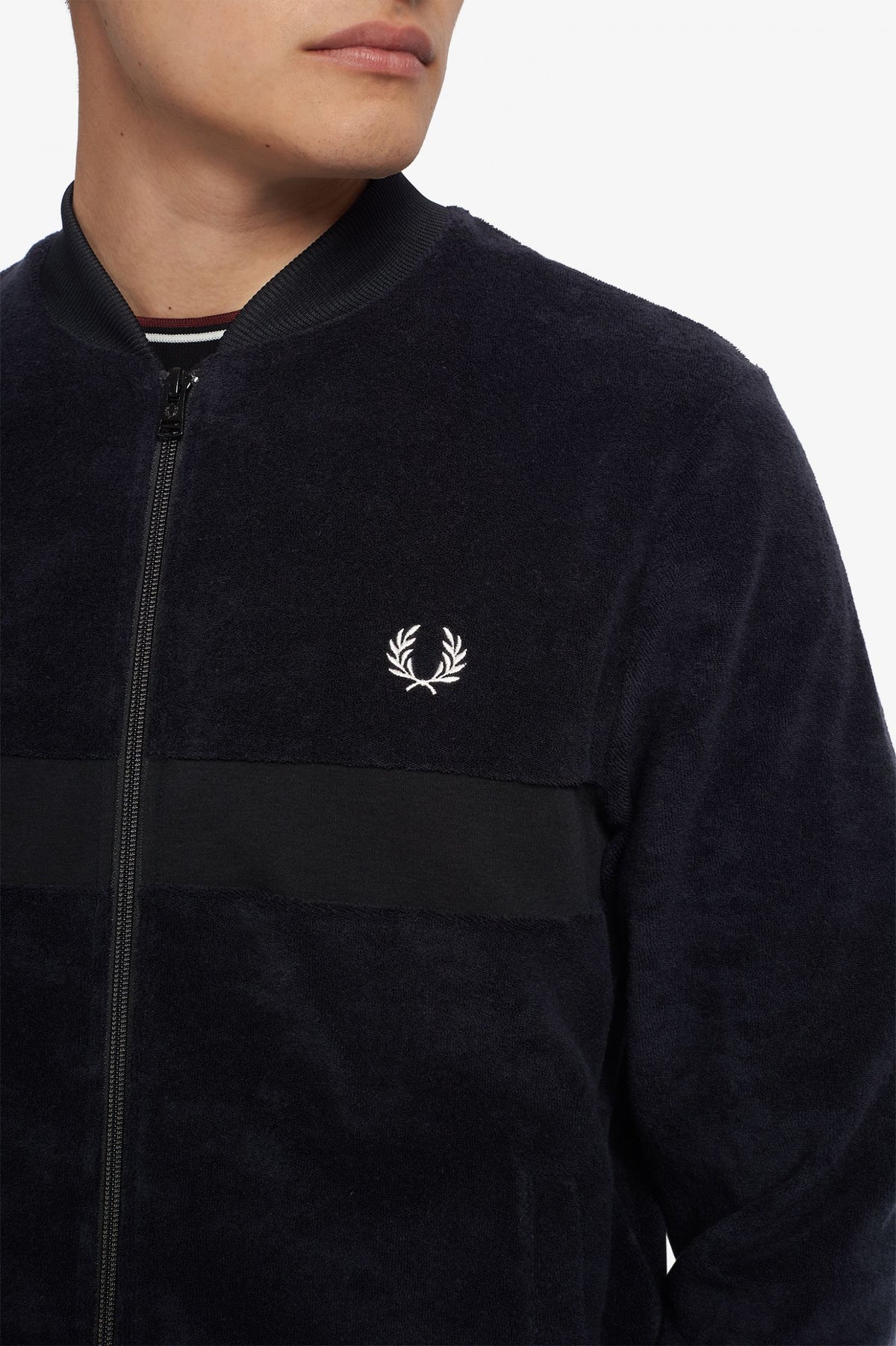 Fred Perry Towelling Track Jacket - Navy