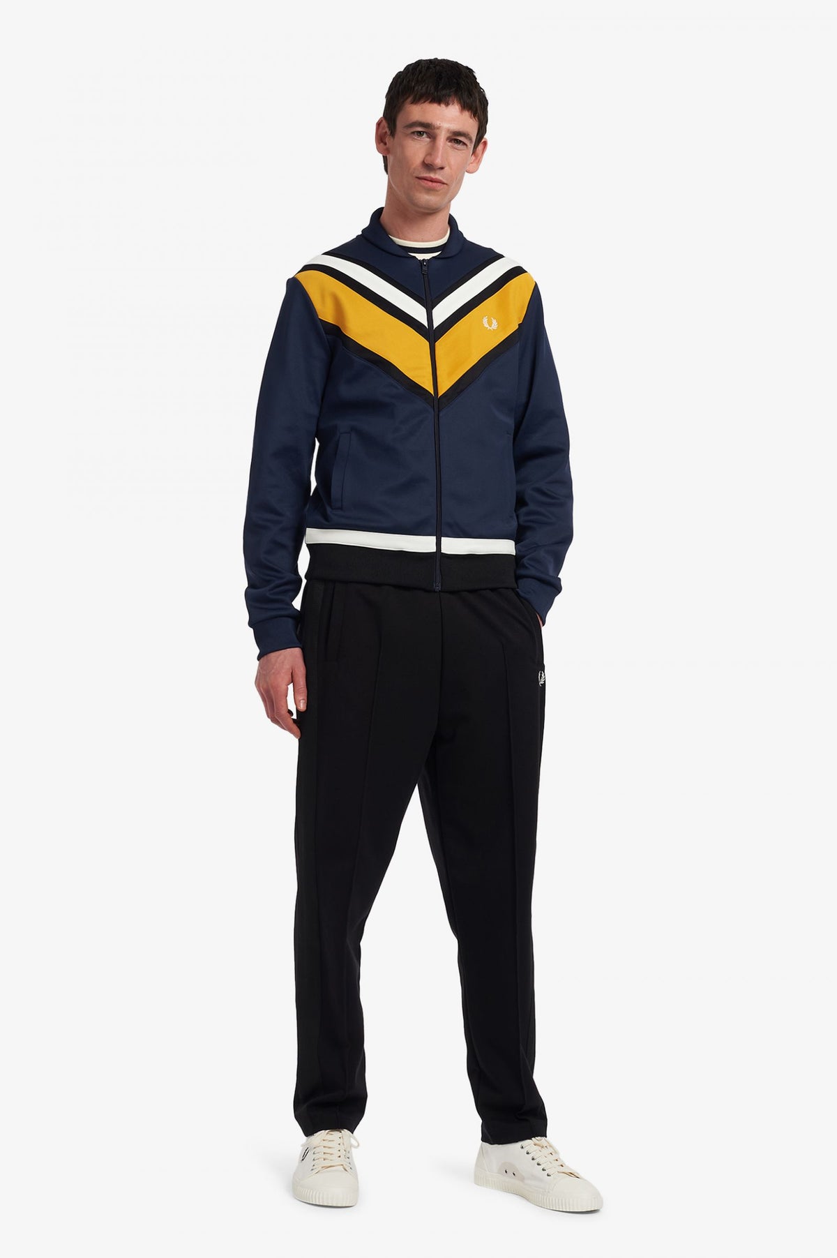 Fred Perry V-Panel Track Top - Dark Carbon
