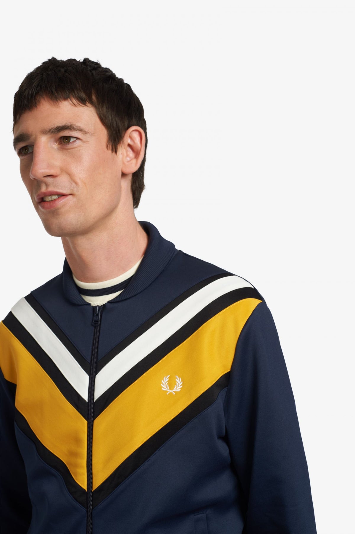 Fred Perry V-Panel Track Top - Dark Carbon