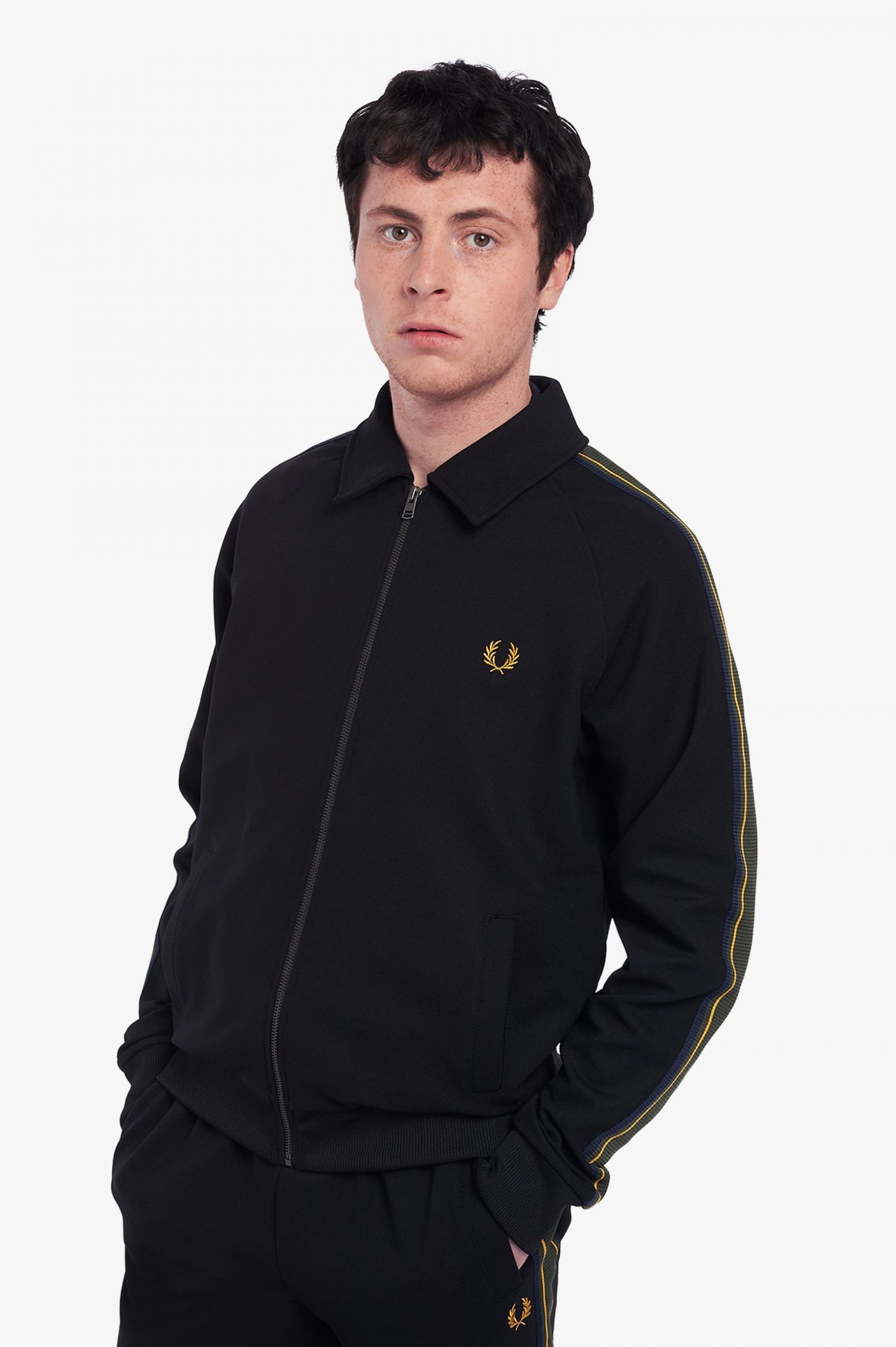 Fred Perry Striped Tape Tricot Jacket - Black