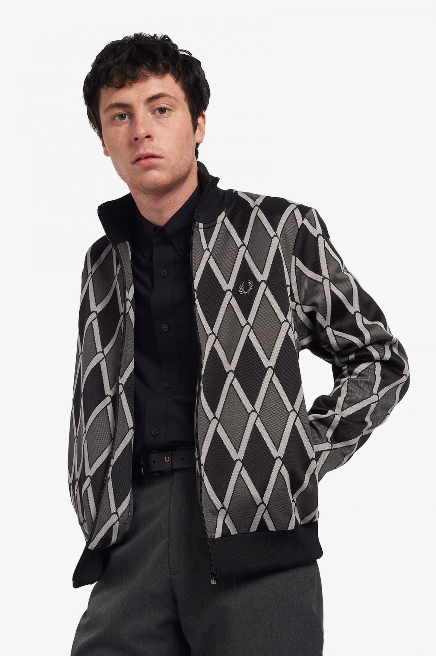 Fred Perry Harlequin Track Top - Black