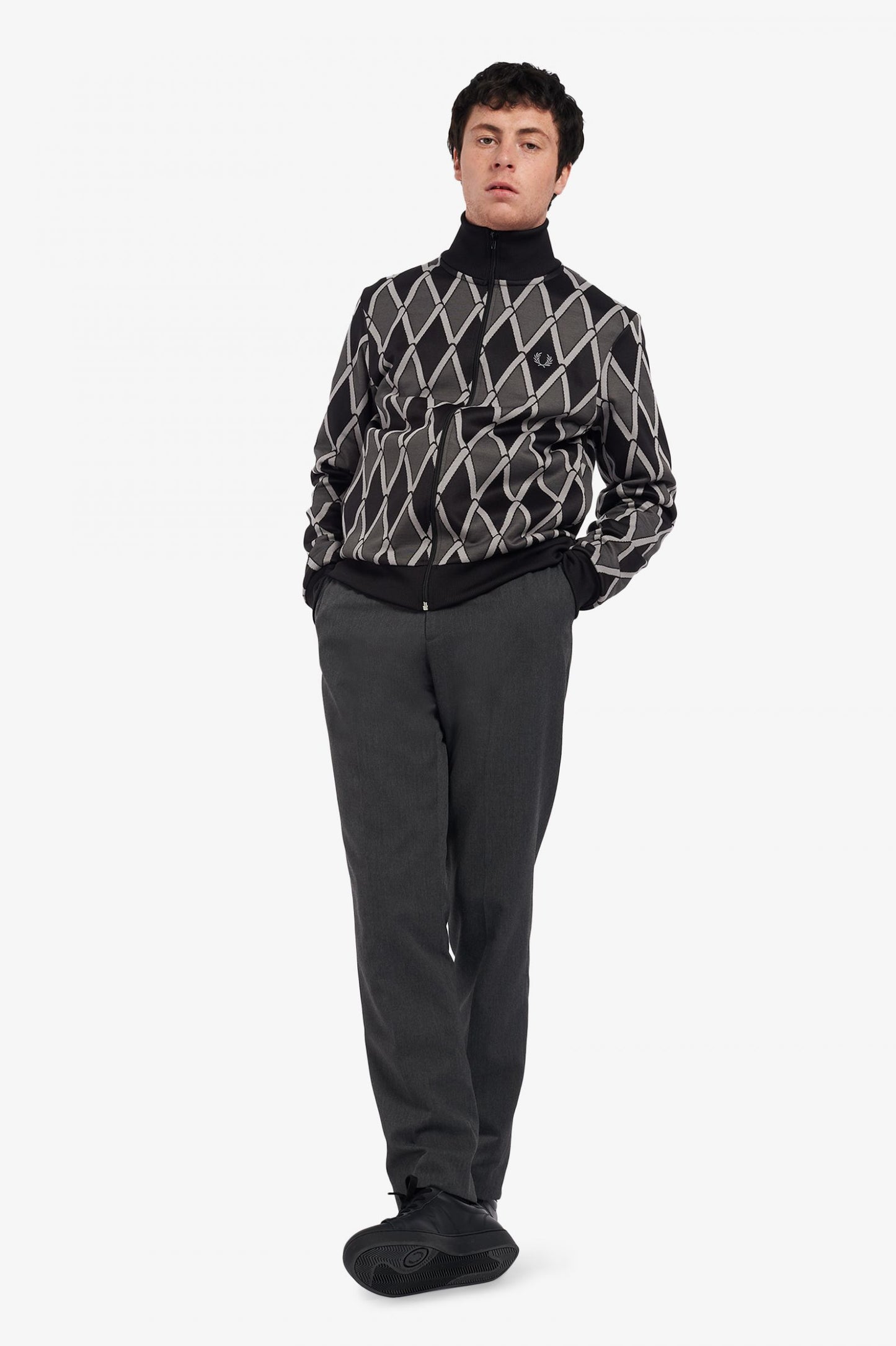 Fred Perry Harlequin Track Top - Black