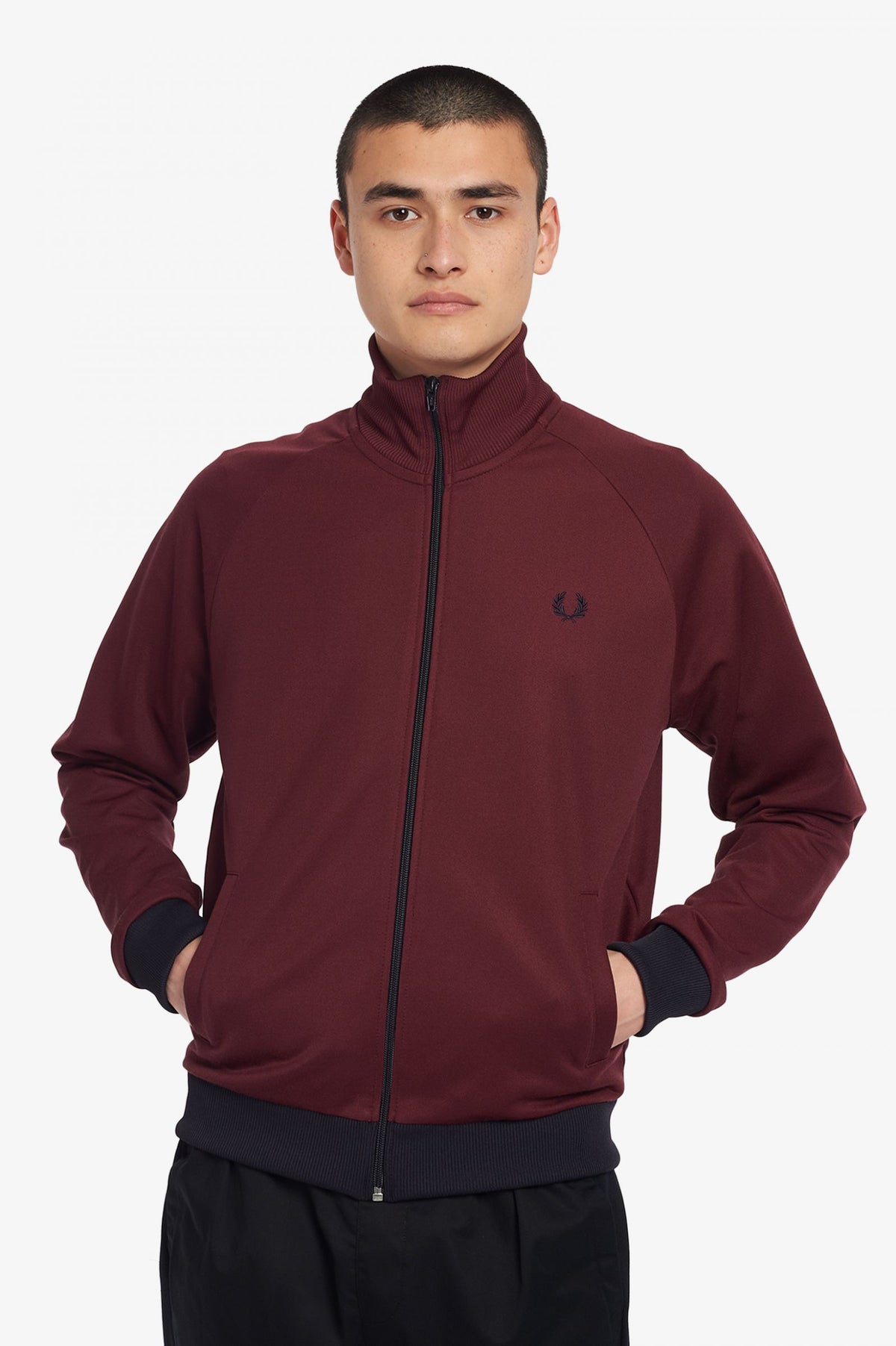 Fred Perry Contrast Trim Track Jacket - Aubergine