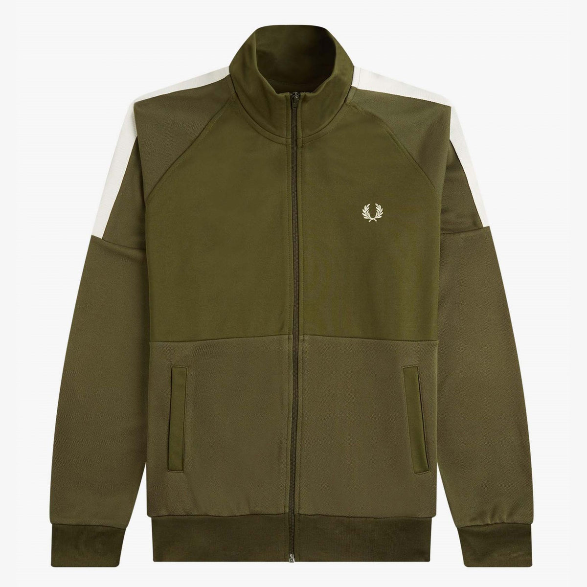 Fred Perry Panelled Track Jacket - Military Green