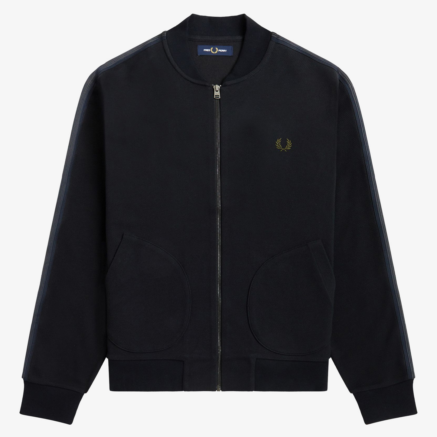 Fred Perry Knitted Tape Track Jacket - Black