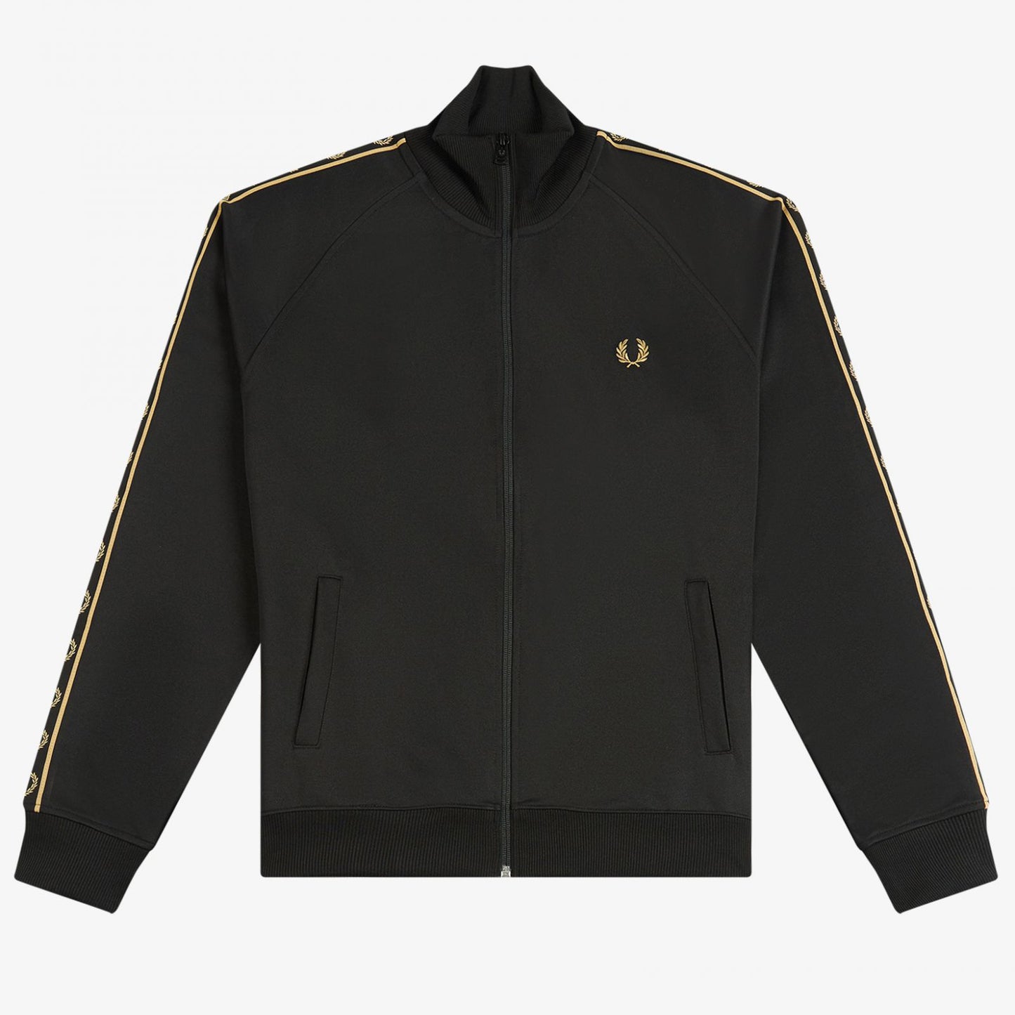 Fred Perry Contrast Taped Track Jacket - Black