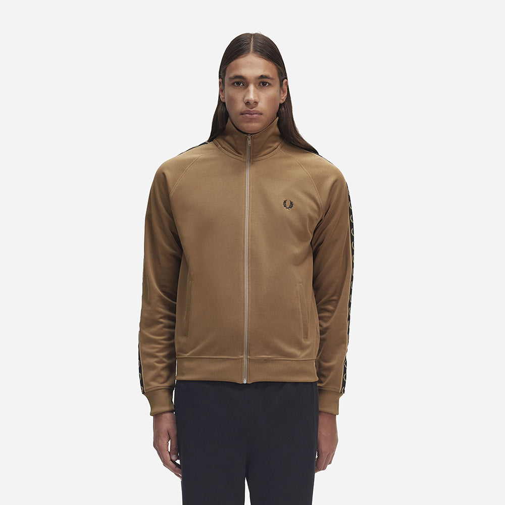Fred Perry Contrast Tape Track Jacket - Shadestone Black