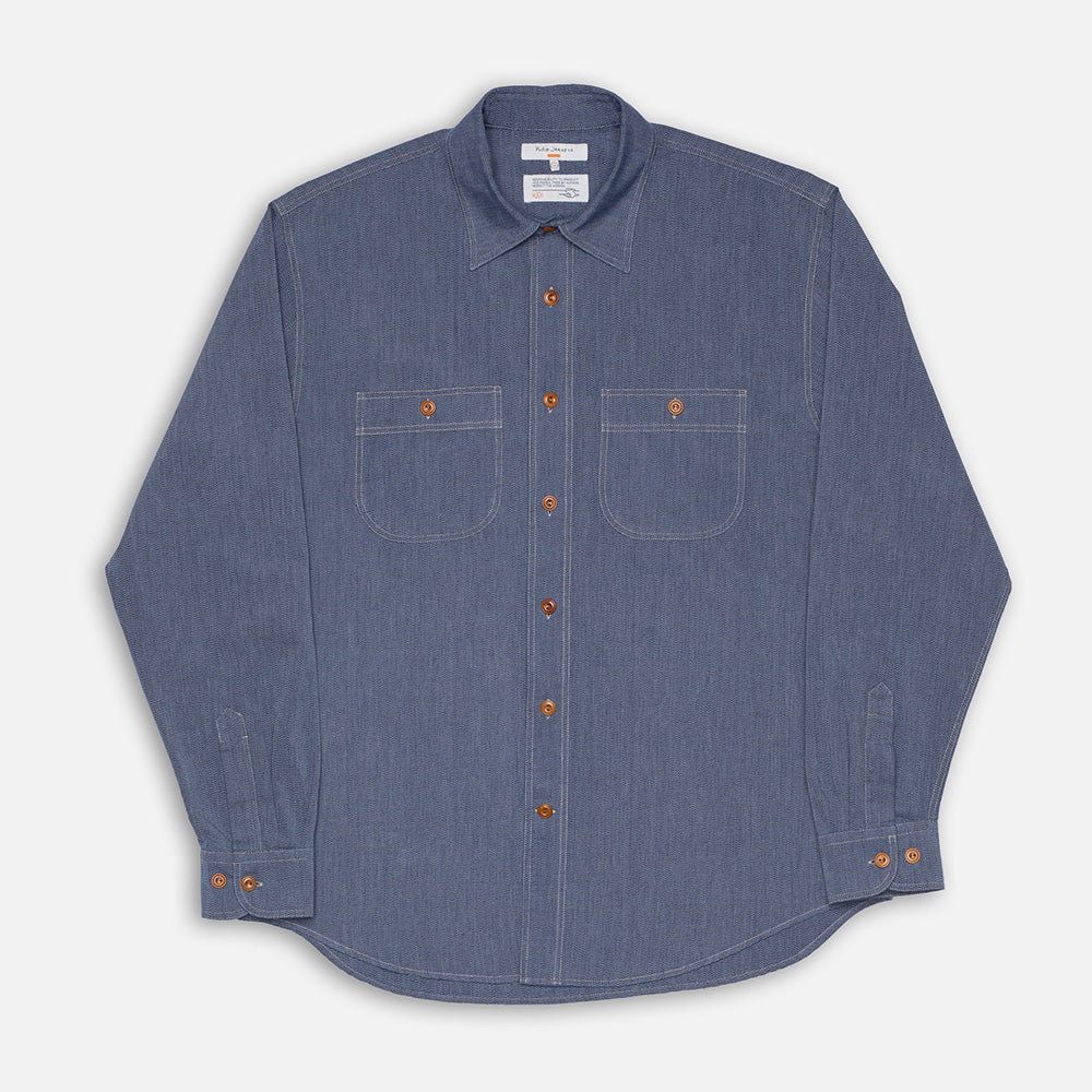 Nudie Jeans Co. Julian Chambray Worker Shirt - Indigo