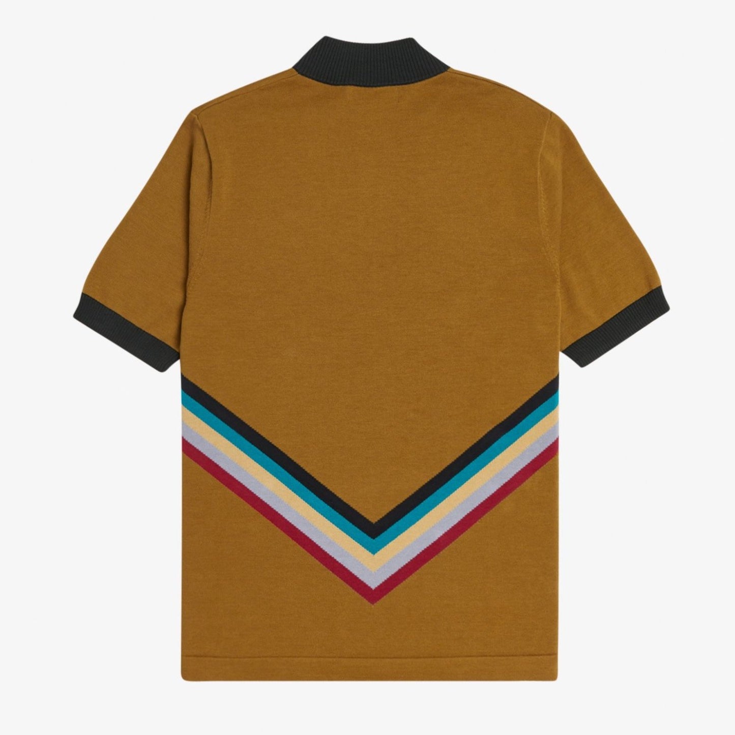 Fred Perry Funnel Neck Knit Shirt - Dark Caramel