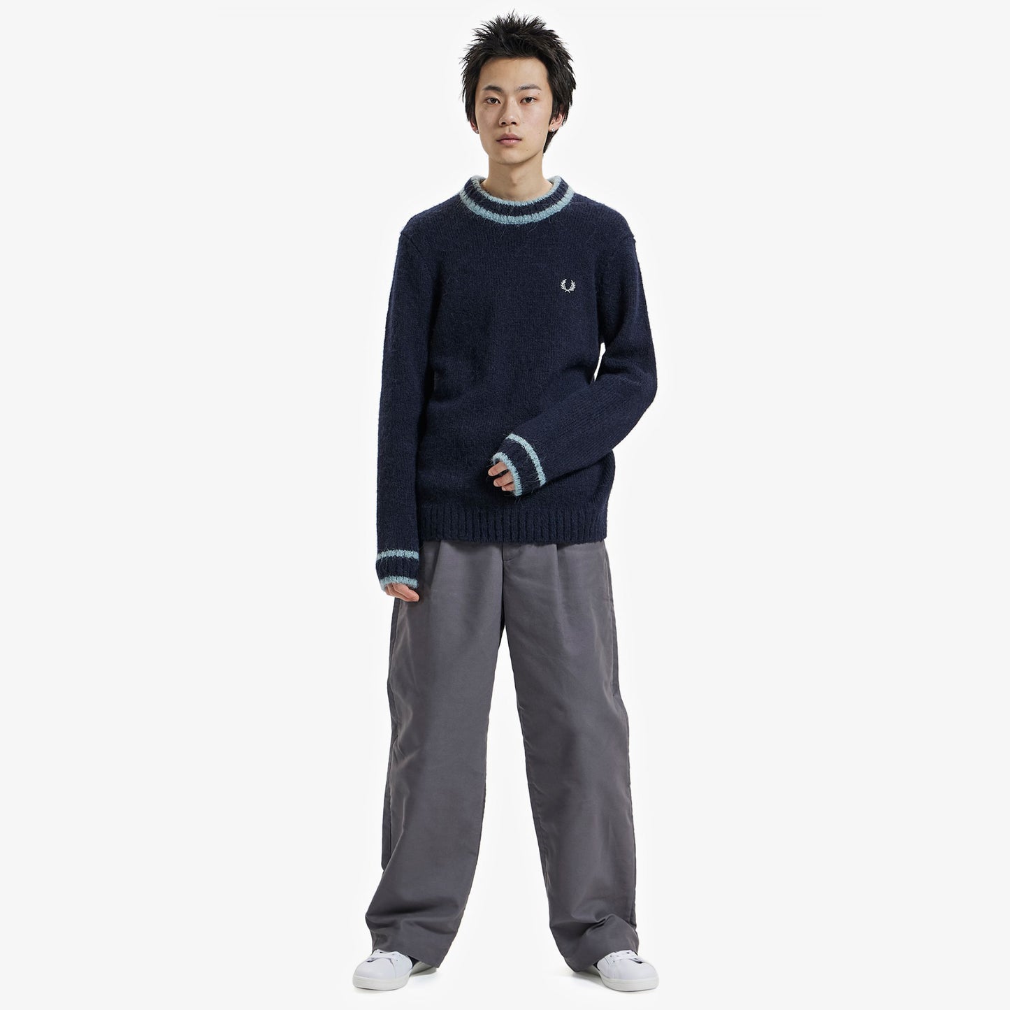 Fred Perry Alpaca Blend Crewneck - Navy