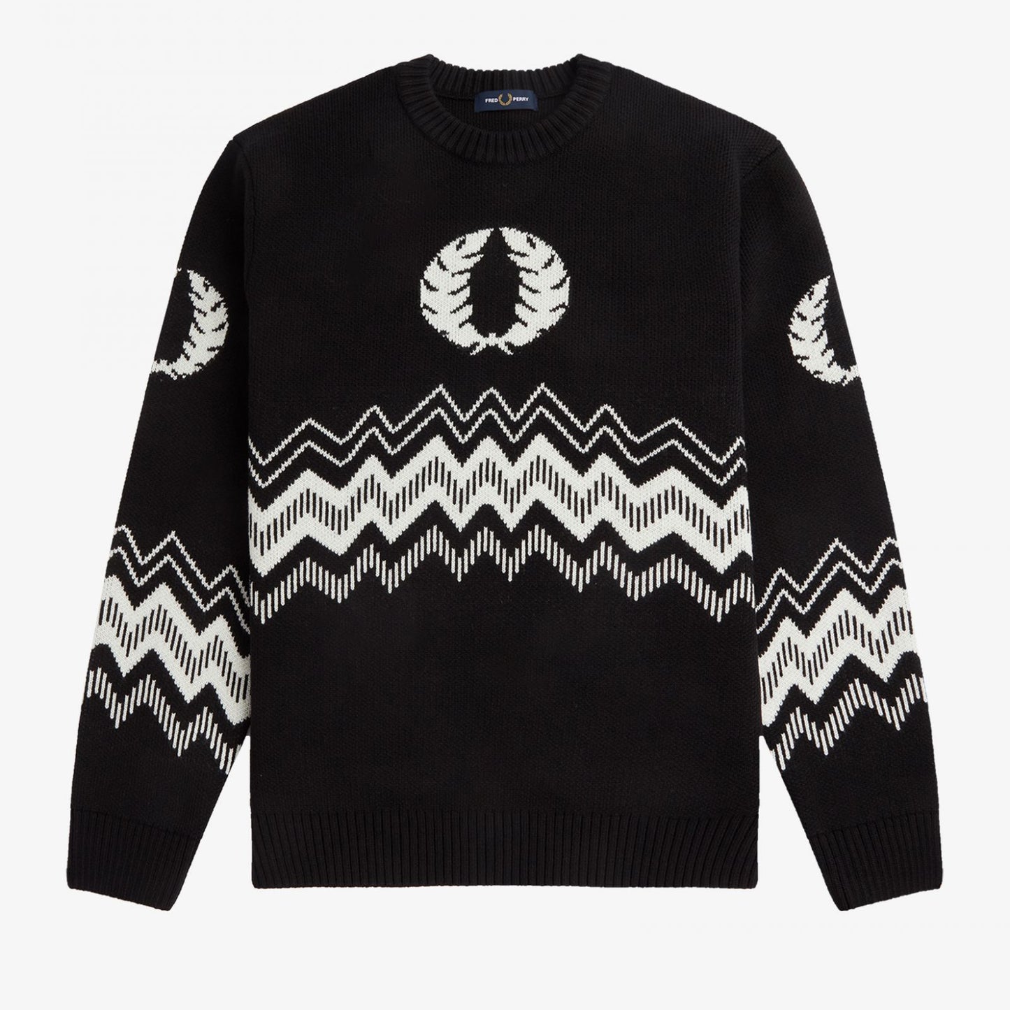 Fred Perry Jacquard Crew Neck Jumper