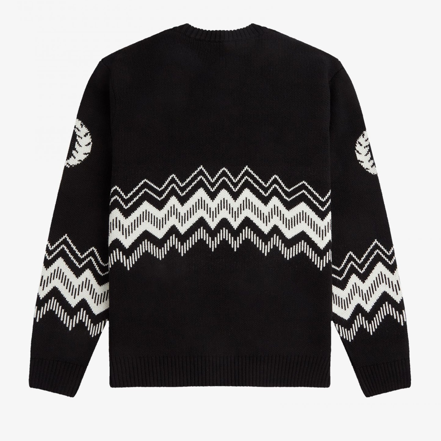 Fred Perry Jacquard Crew Neck Jumper - Black