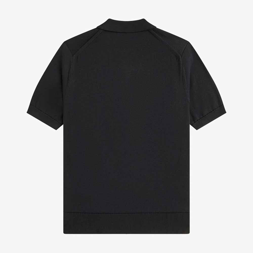 Fred Perry Cotton Knitted Shirt - Black