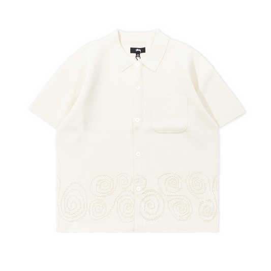 Stüssy Perforated Swirl Knit Shirt - Natural