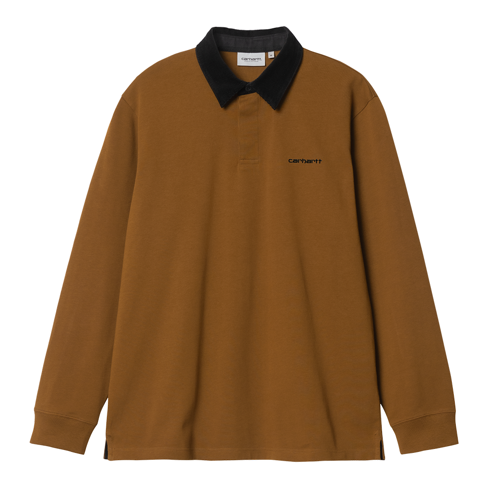 Carhartt WIP LS Cord Rugby Shirt - Deep Hamilton Brown Black