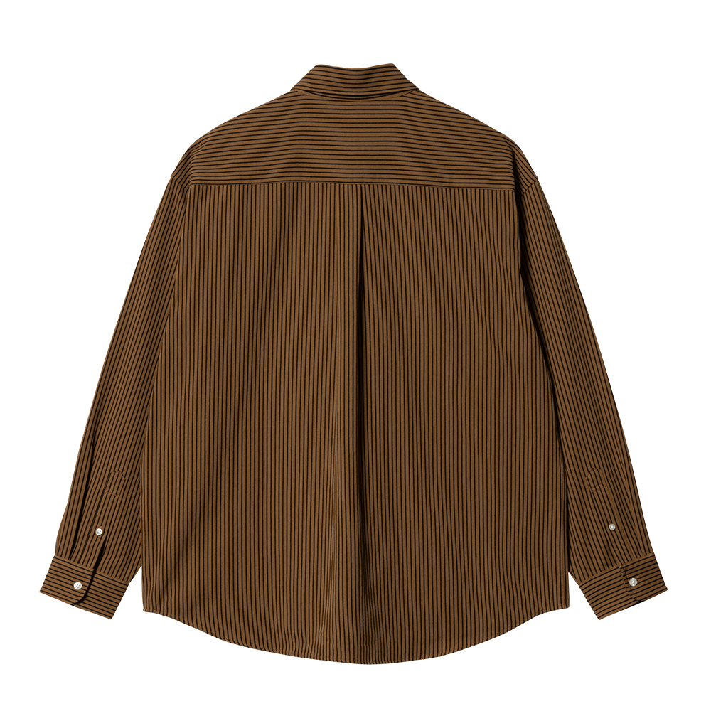 Carhartt WIP LS Kyle Stripe Shirt - Hamilton Brown