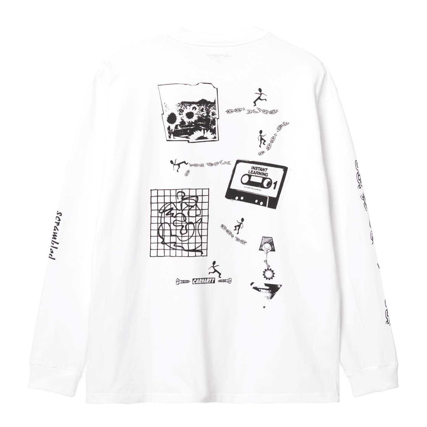 Carhartt WIP LS Scramble T-Shirt - White Black