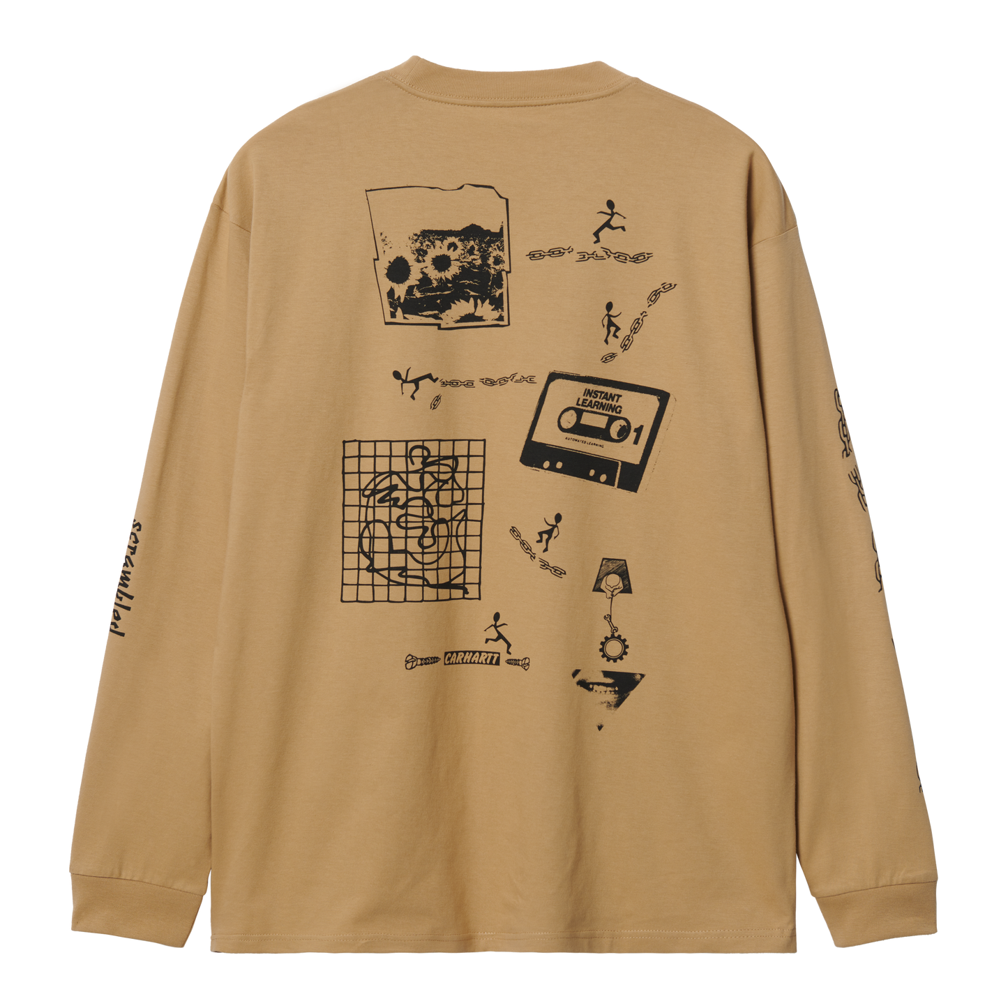 Carhartt WIP LS Scramble T-Shirt - Dusty Hamilton Brown Black