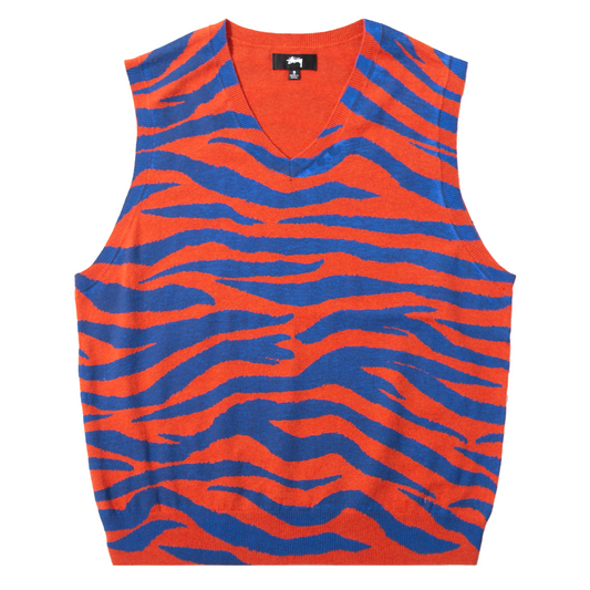 Stüssy Tiger Printer Sweater Vest - Red