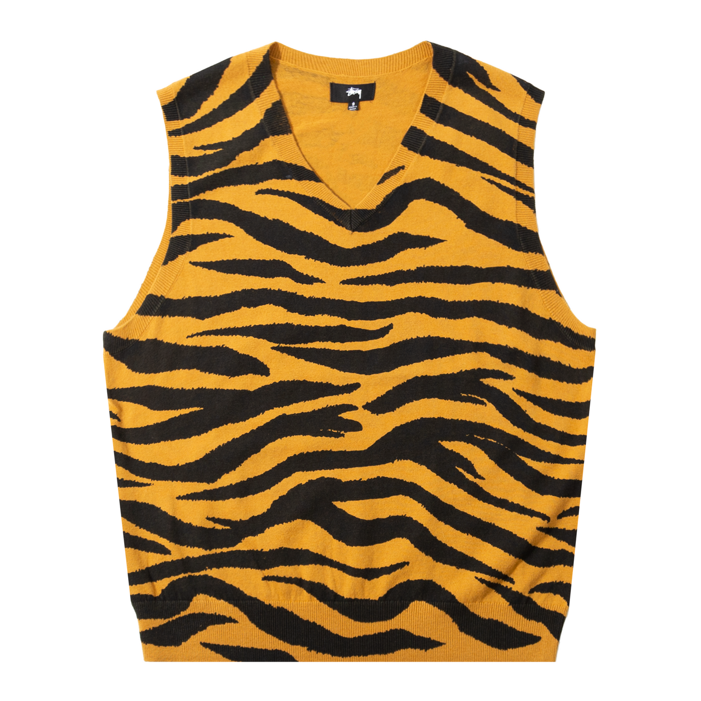 Stüssy Tiger Printer Sweater Vest - Mustard