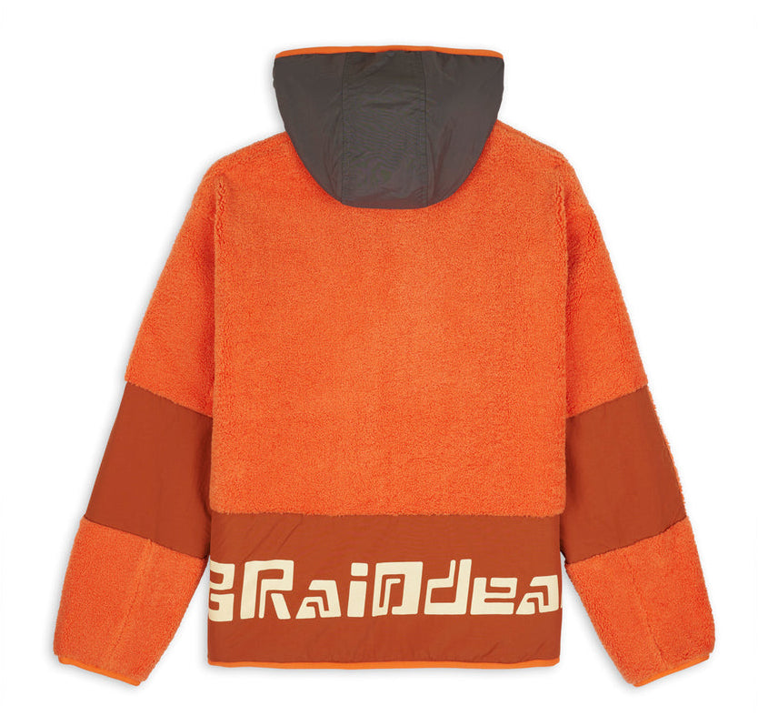 Brain Dead Levels Sherpa Full Zip Jacket - Orange