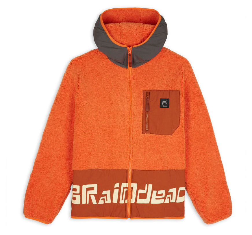 Brain Dead Levels Sherpa Full Zip Jacket - Orange
