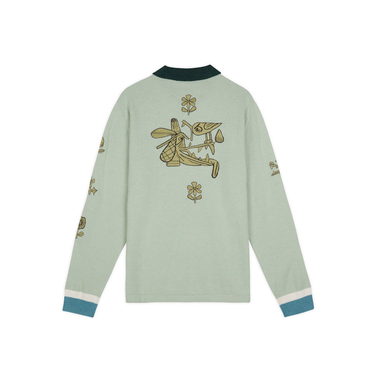 Brain Dead Lex Half Zip Sweater - Mint