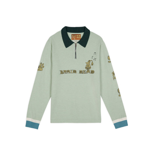 Brain Dead Lex Half Zip Sweater - Mint