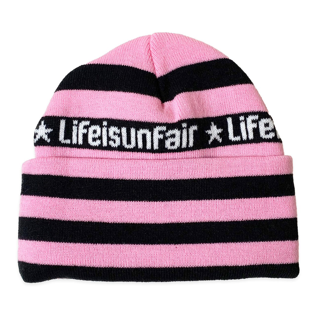 Life Is Unfair Not OK Beanie - Pink Black