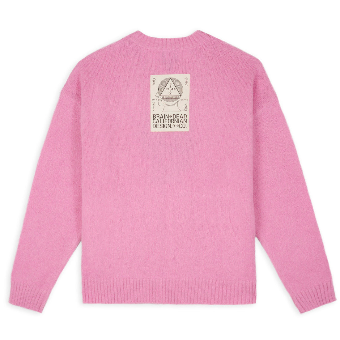 Brain Dead Superfuzz Logohead Sweater - Fuchsia