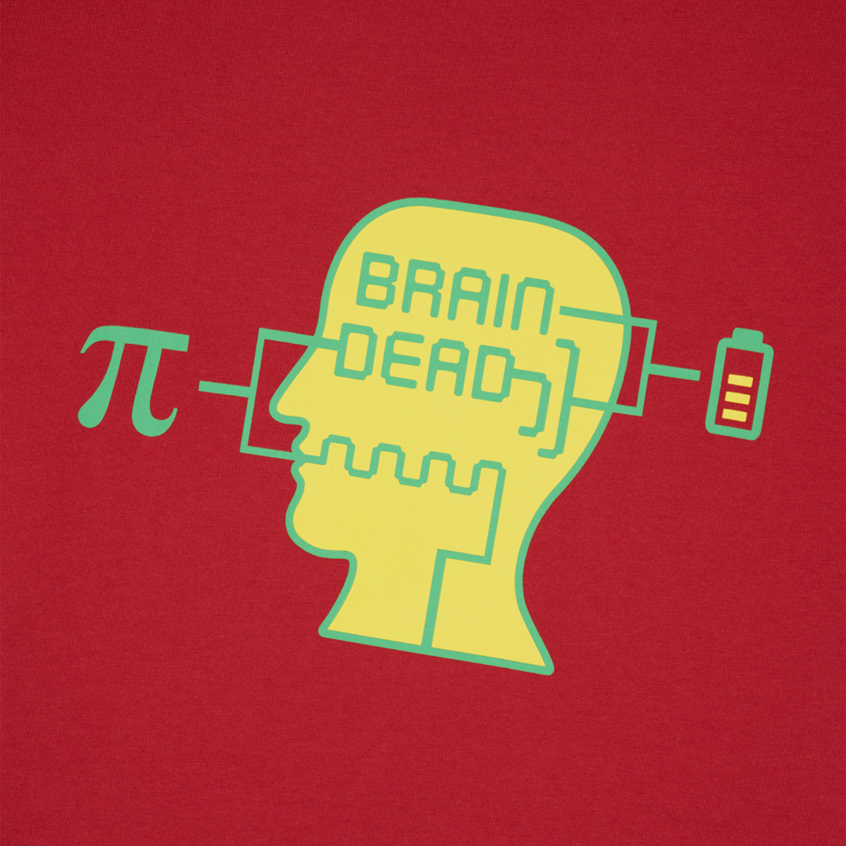 Brain Dead Low Battery T-Shirt - Maroon
