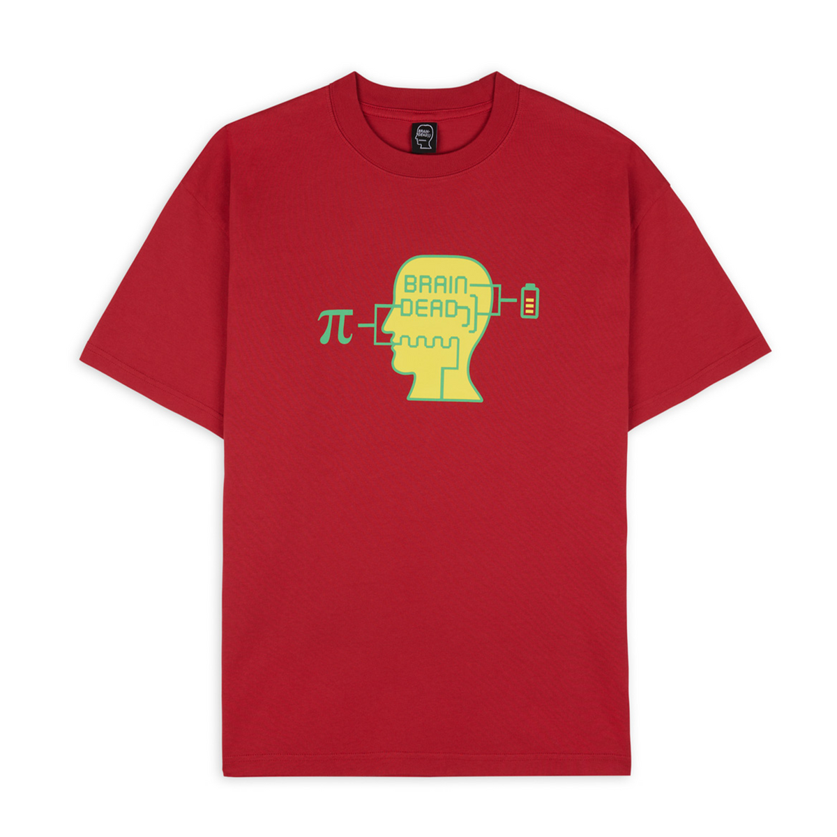 Brain Dead Low Battery T-Shirt - Maroon