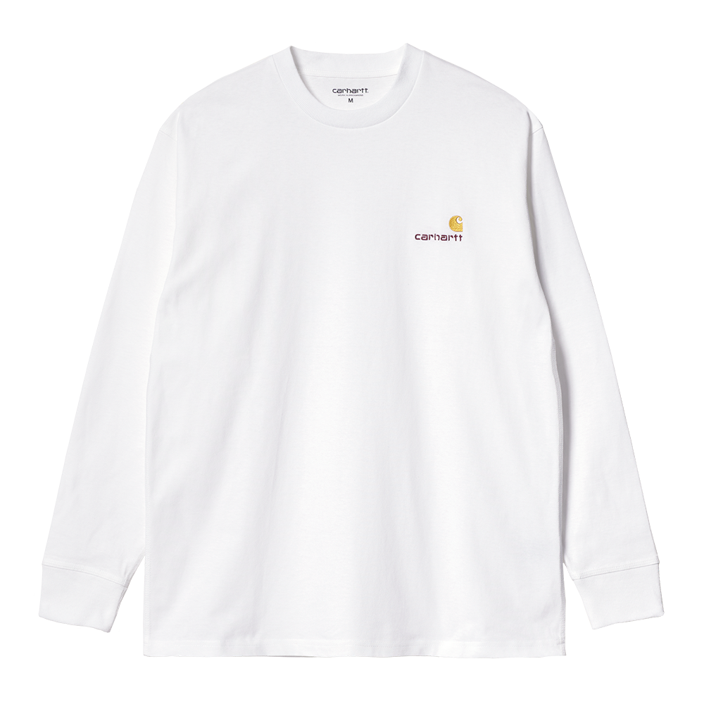 Carhartt WIP LS American Script T-Shirt - White