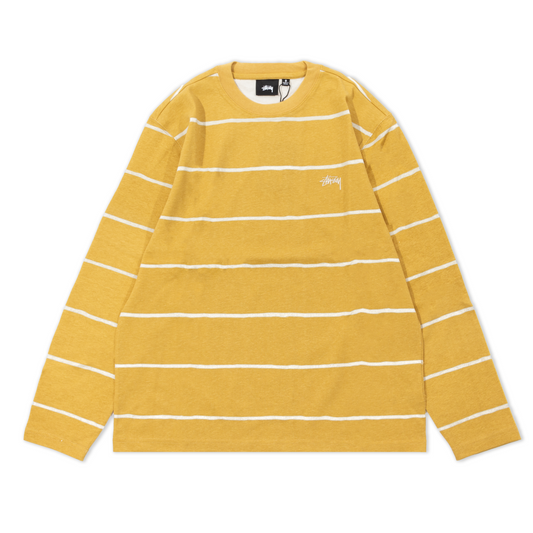 Stüssy Hand Drawn Stripe LS Crew - Mustard