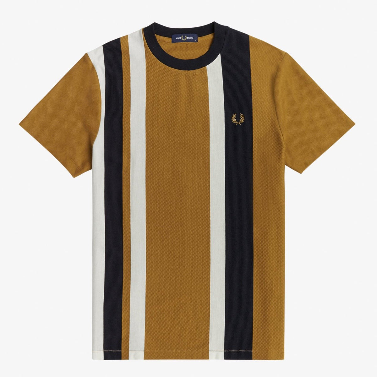 Fred Perry Stripe Pique T-Shirt - Dark Caramel