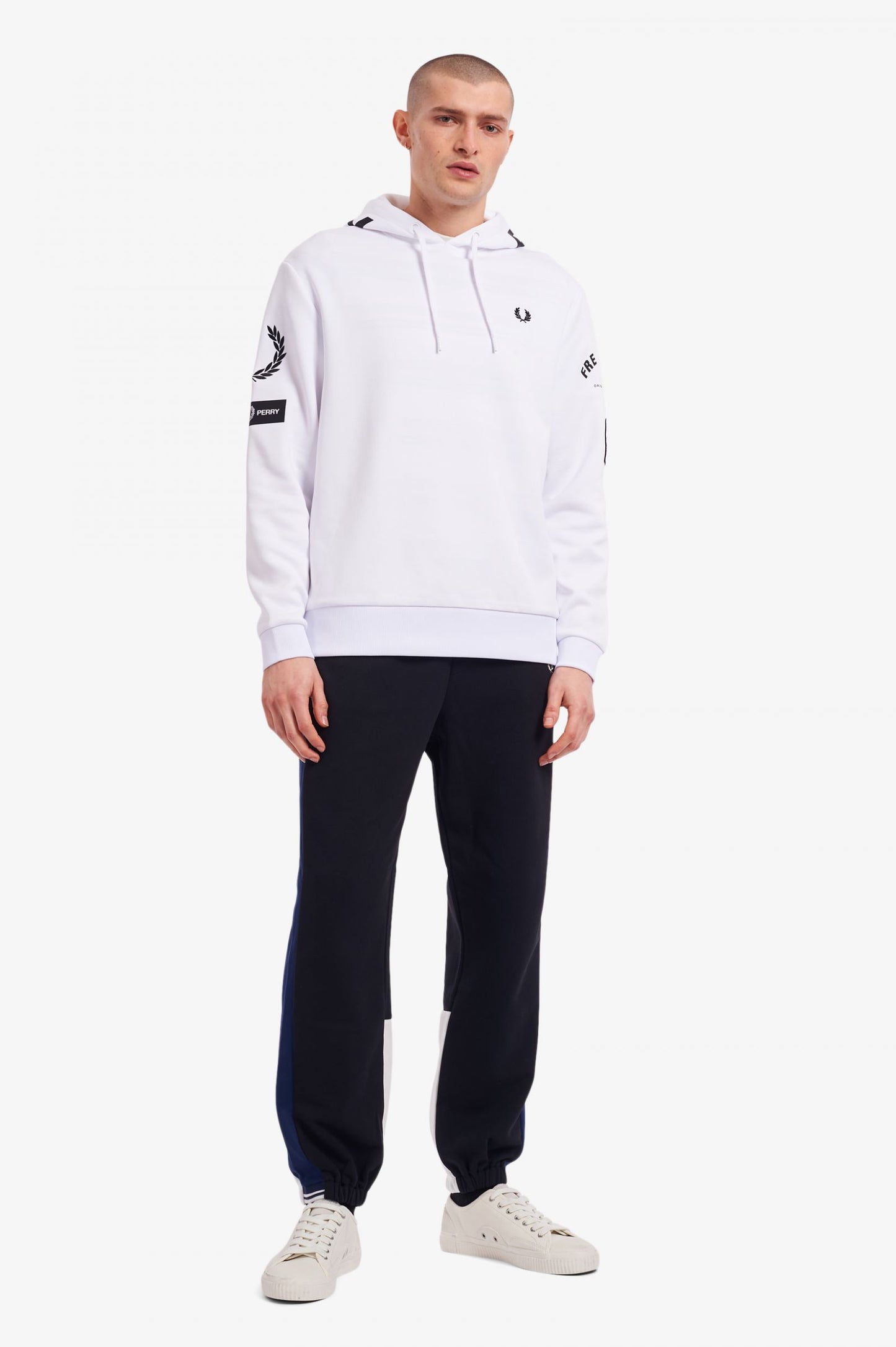 Fred Perry Bold Branding Hoodie - White