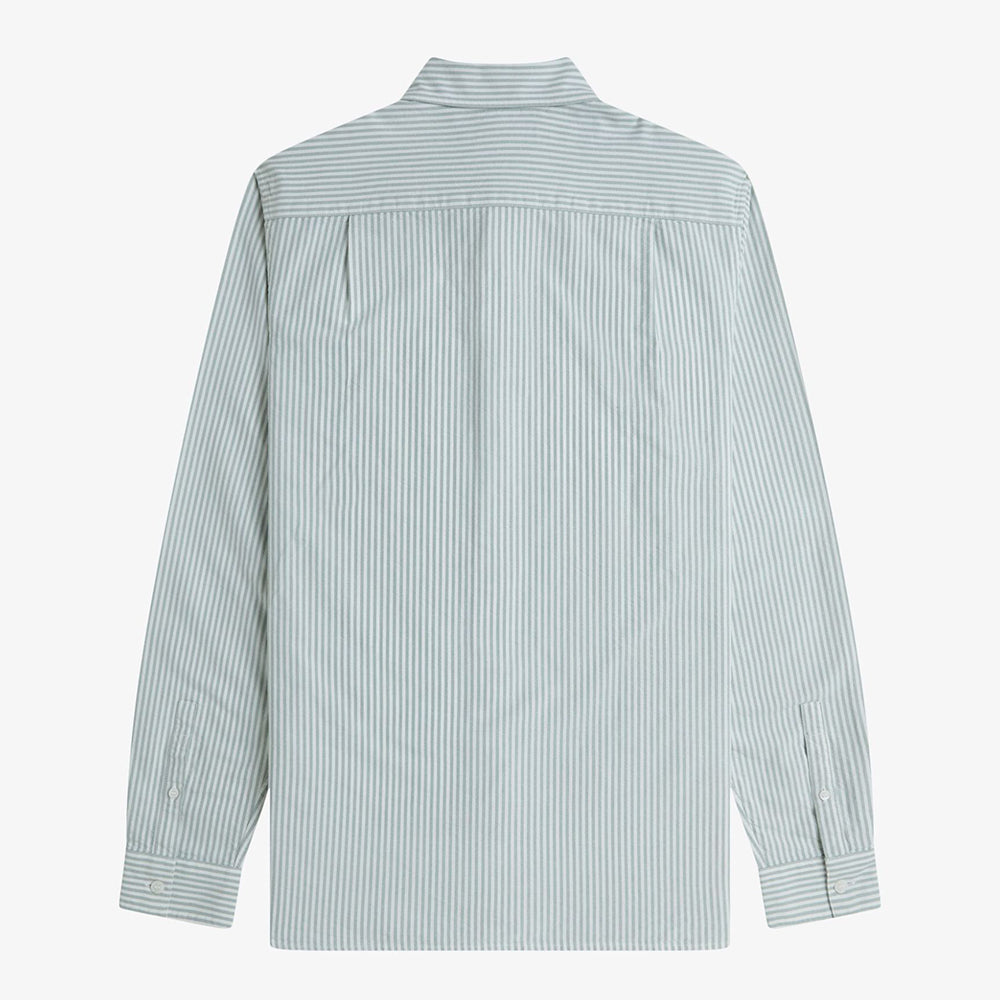Fred Perry Oxford Stripe Shirt - Bayleaf Snow White