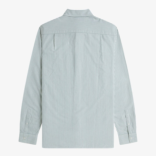 Fred Perry Oxford Stripe Shirt - Bayleaf Snow White