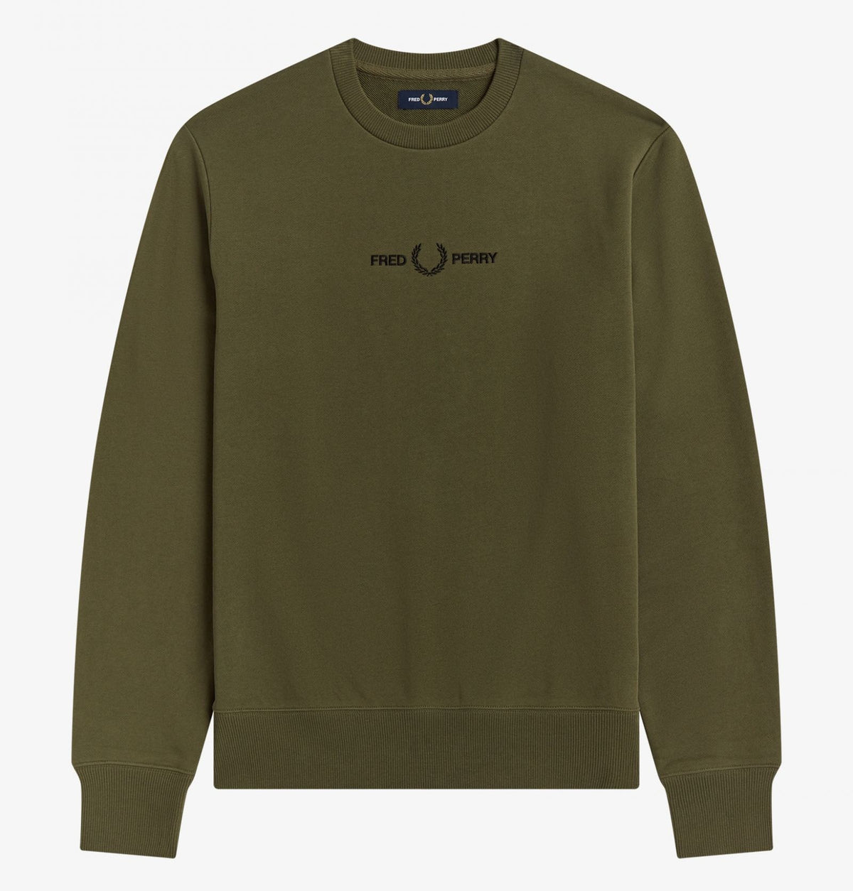 Fred Perry Embroidered Sweatshirt - Military Green