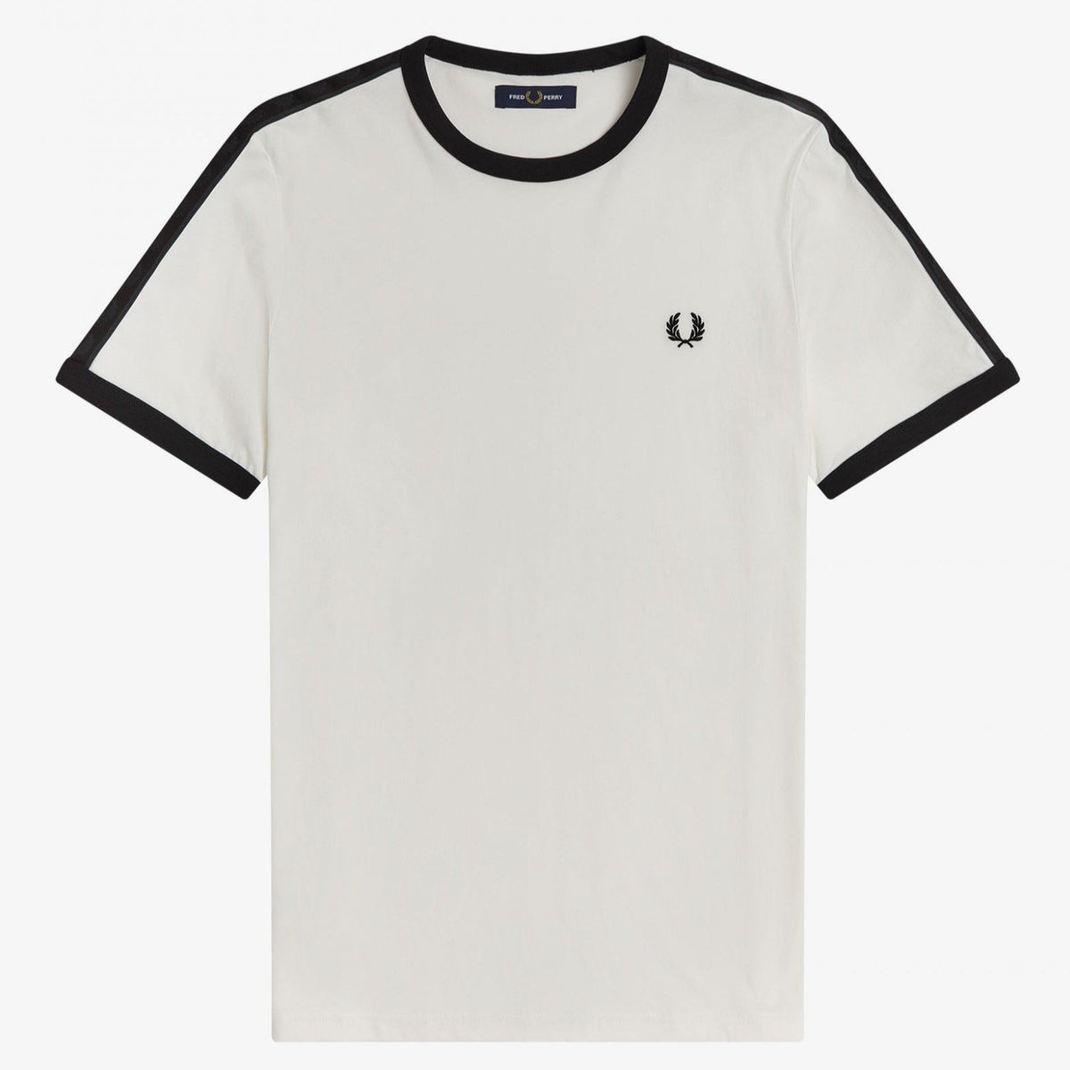 Fred Perry Tonal Taped Ringer T-Shirt - Snow White