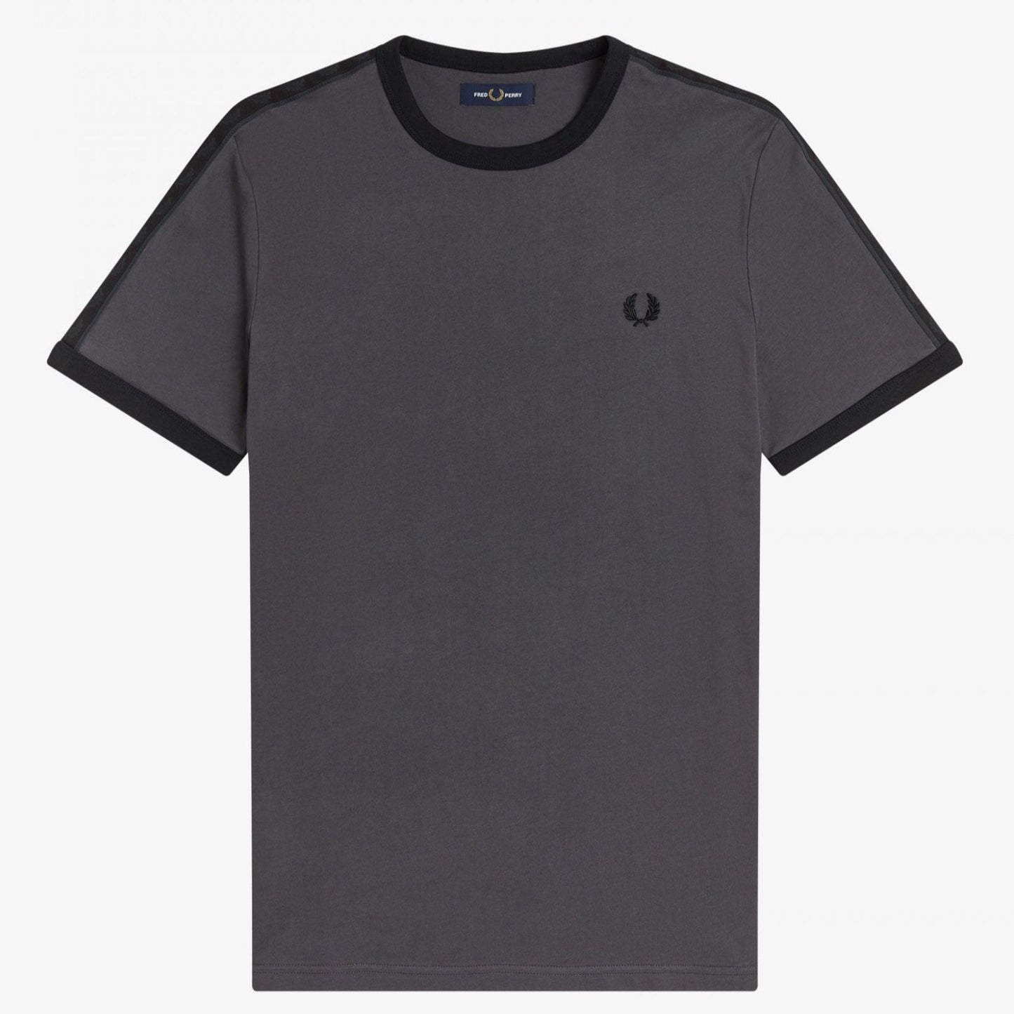 Fred Perry Tonal Taped Ringer T-Shirt - Gunmetal