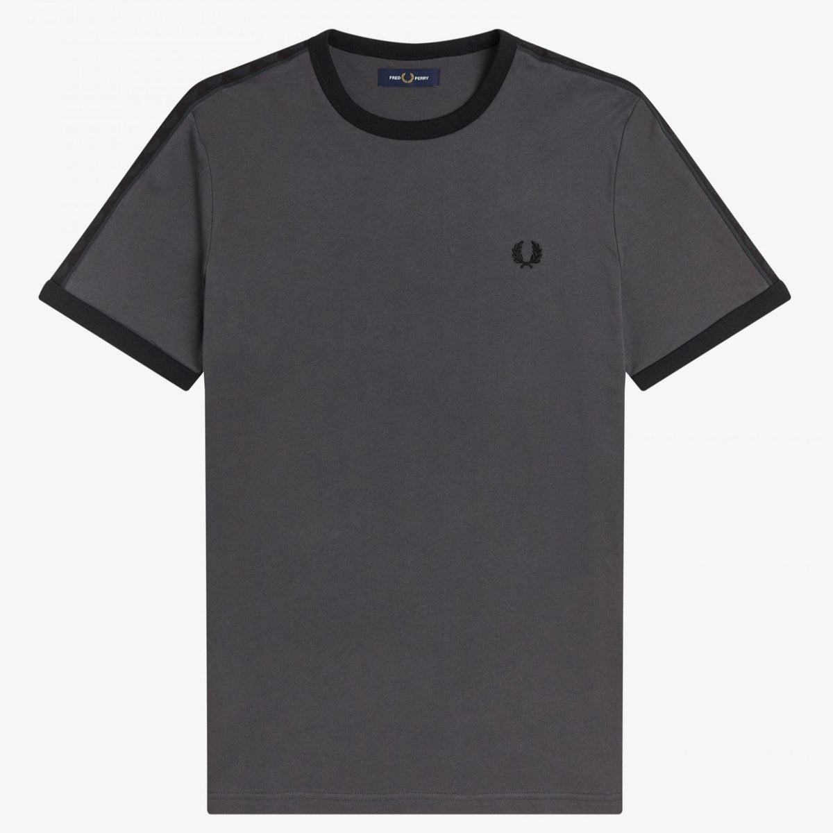 Fred Perry Tonal Taped Ringer T-Shirt - Gunmetal