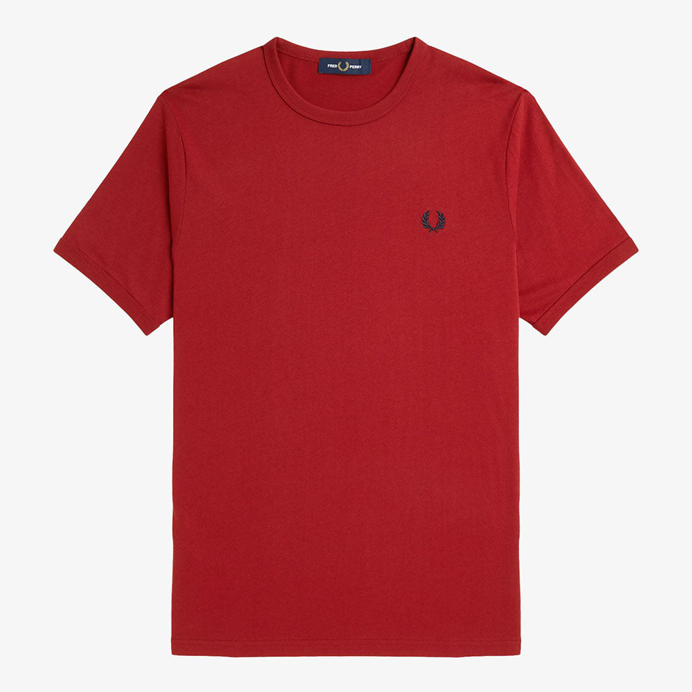 Fred Perry Ringer T-Shirt - Burnt Red