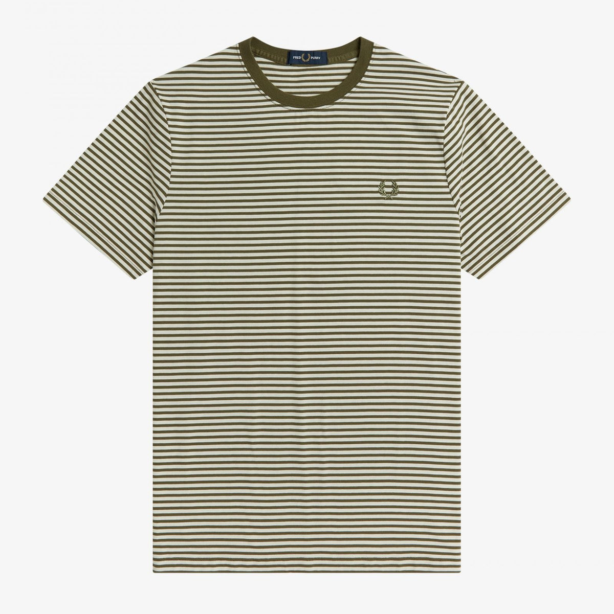 Fred Perry Two Colour Stripe T-Shirt - Military Green