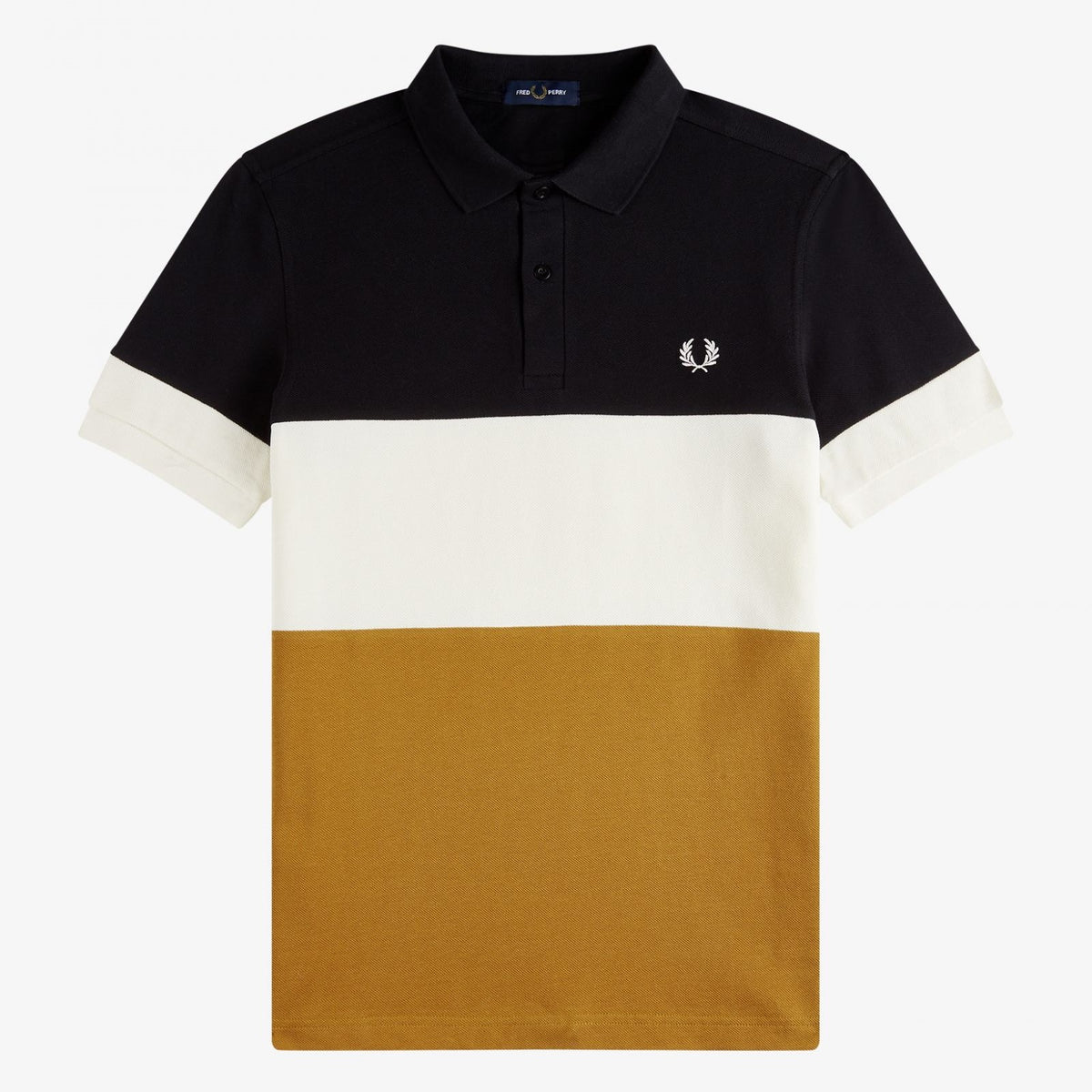 Fred Perry Colour Block Polo Shirt - Dark Caramel